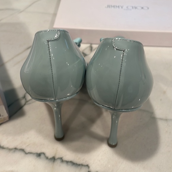 Jimmy Choo limited edition duck blue patent heel grosgrain ribbon - Picture 8 of 8